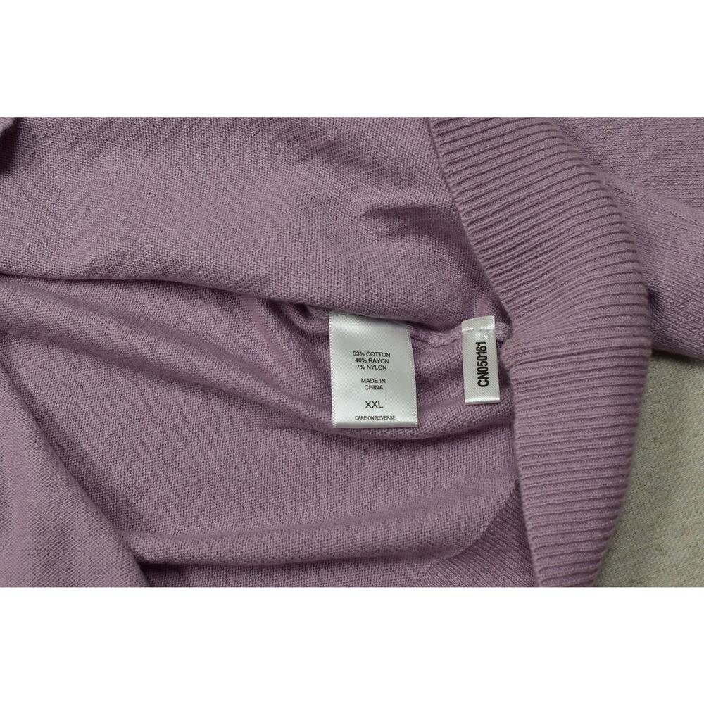 New York & Company 7th Avenue Design Studio Women XXL Purple Button Front Cardig - Picture 8 of 8